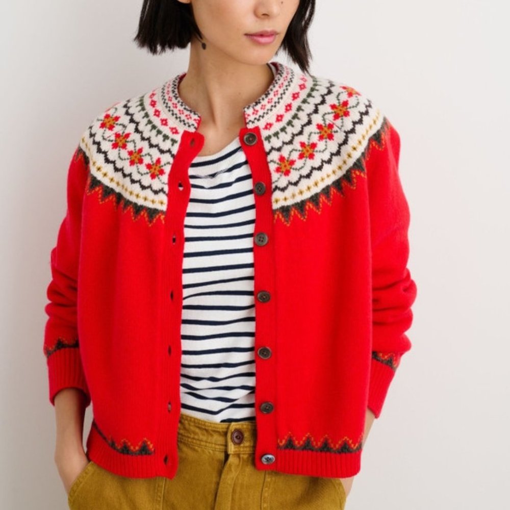 NWOT Alex Mill Hilde Fair Isle Wool Cardigan